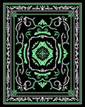 Ornate Mint Green Black Medallion Rug