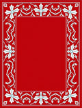 Crimson White Floral Border Rug
