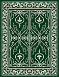 Emerald Green Ornate Floral Gate Rug