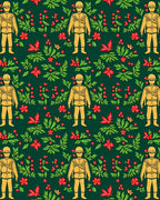 Golden Soldier Red Floral Garland Rug