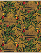 Rustic Jungle Lantern Tropical Foliage Rug