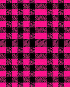 Vibrant Pink Black Gingham Checkered Rug