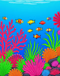 Coral Reef Fish Aquatic Scene Rug