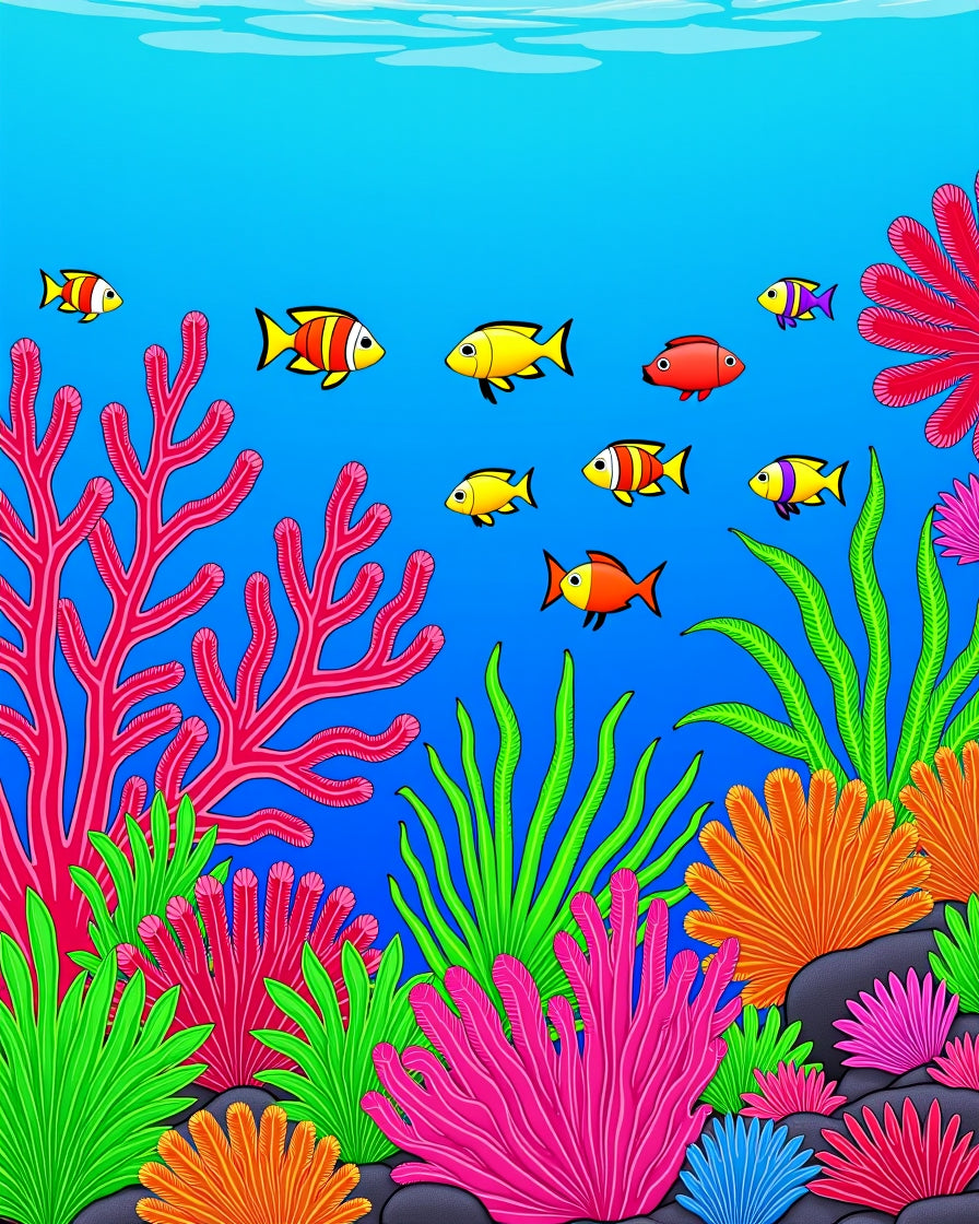 Coral Reef Fish Aquatic Scene Rug