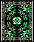 Emerald Green Floral Garden Medallion Rug