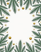 Festive Green Pine Sprigs Gold Orbs Stars Rug