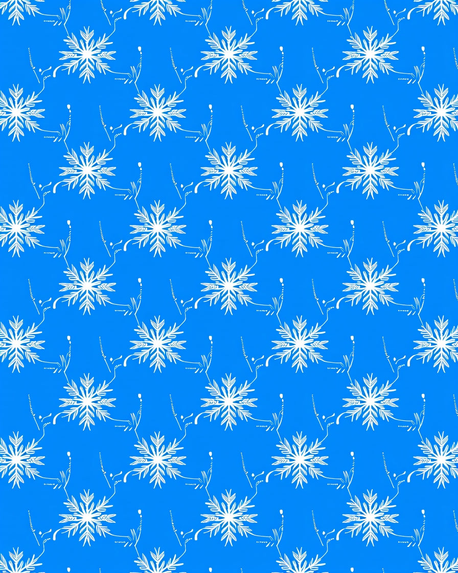 White Snowflakes on Blue Background Rug