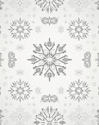 Gray Snowflake Winter Mandala Rug
