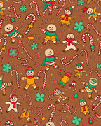 Gingerbread Candy Cane Holiday Characters Rug