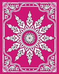 Vibrant Magenta Floral Sunburst Rug