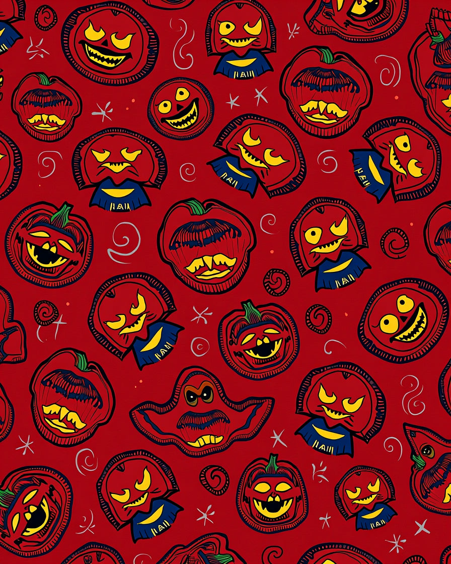 Spooky Red Jack O Lantern Halloween Rug
