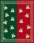 Festive Red Green Bell Scatter Rug
