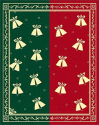 Festive Red Green Bell Scatter Rug