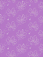 Lilac White Floral Sketch Repeats Rug