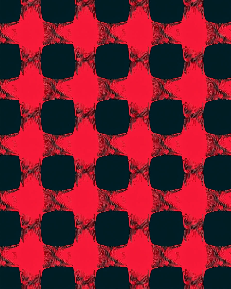 Bold Crimson Plaid Checkered Rug