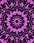 Vivid Pink Kaleidoscope Floral Statement Rug