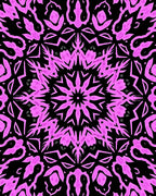 Vivid Pink Kaleidoscope Floral Statement Rug
