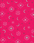 Pink White Celestial Snowflake Moon Rug
