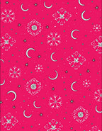 Pink White Celestial Snowflake Moon Rug