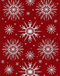 Crimson and White Winter Frost Scatter Rug