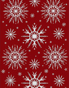 Crimson and White Winter Frost Scatter Rug