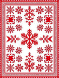 Red Snowflake Mandala Border Design Rug