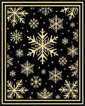 Golden Snowflake Black Winter Charm Rug