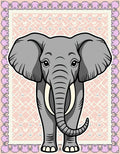 Playful Gray Elephant Pink Mandala Rug