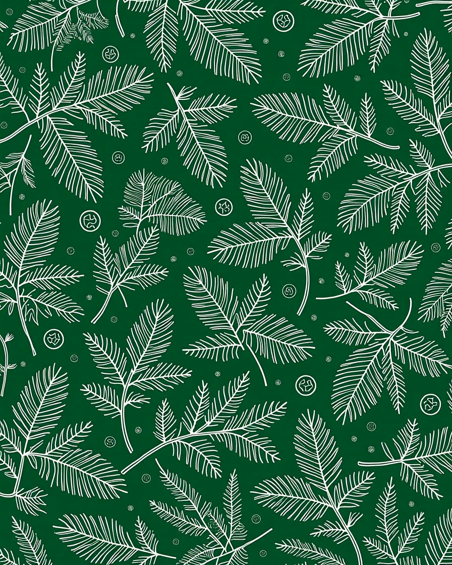 White Spruce Branches Deep Green Background Rug