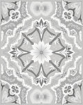 Monochromatic Floral Mandala Symmetry Rug