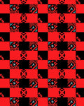 Bold Red Geometric Digital Grid Rug