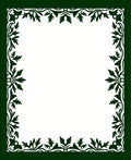 Dark Green Leafy Border Accents Rug