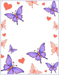 Whimsical Purple Butterfly Hearts Garden Rug