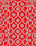 Crimson White Intricate Floral Harmony Rug