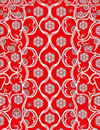 Crimson White Intricate Floral Harmony Rug