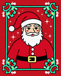 Festive Red Santa Claus Glimmering Stars Rug