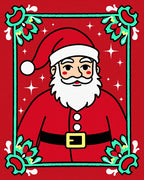 Festive Red Santa Claus Glimmering Stars Rug
