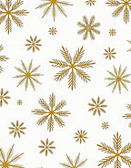 Golden Snowflake Scattered Winter Ground Rug