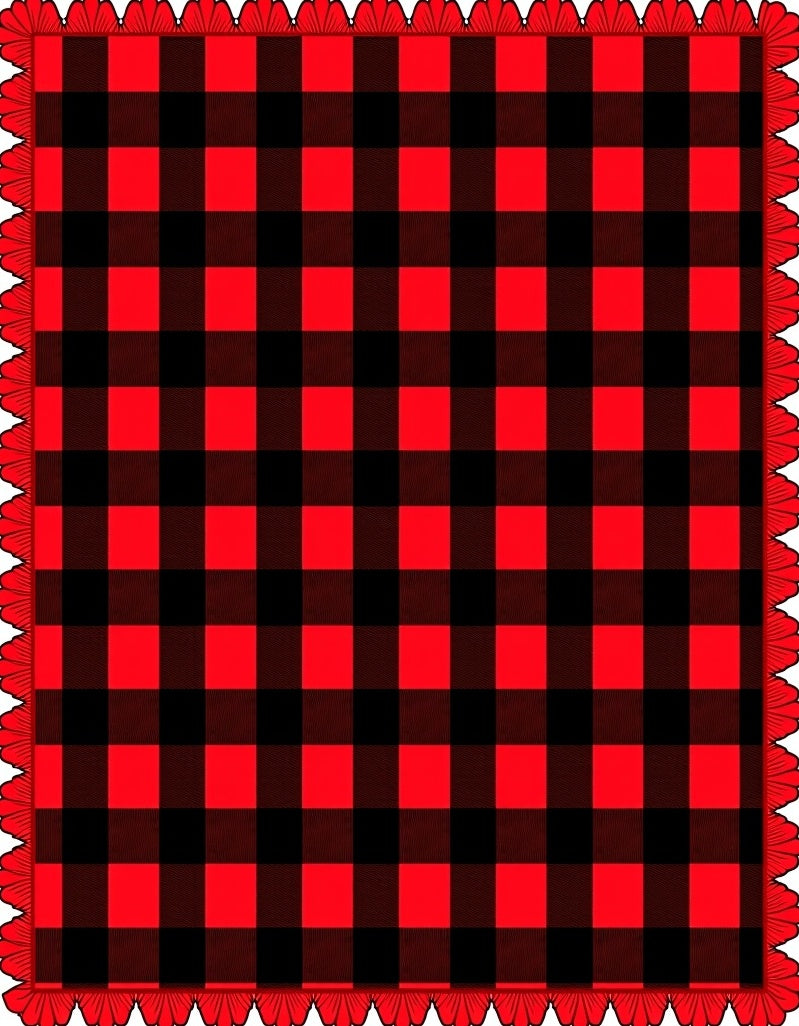 Red Black Buffalo Check Plaid Tablecloth Rug