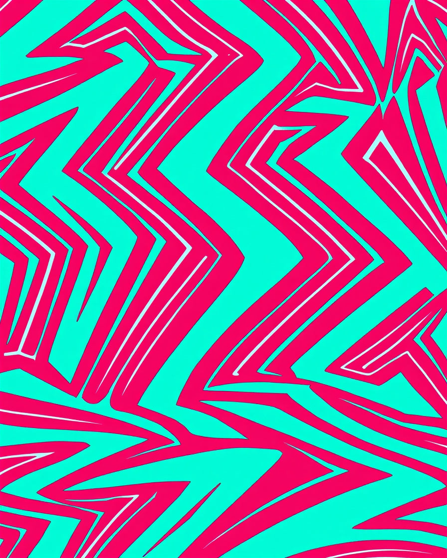 Vibrant Teal Electric Zigzag Rug
