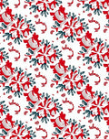 Bold Red White Floral Swirl Arrangement Rug