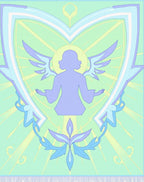 Pastel Angelic Heart Light Rays Rug