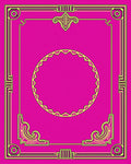 Bold Magenta Golden Geometric Frame Rug