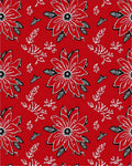 Bold Red White Floral Foliage Rug