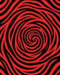 Vibrant Red Black Swirl Rug