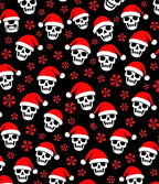 Festive Black Santa Skull Snowflakes Rug