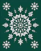Winter White Snowflake Mandala Rug