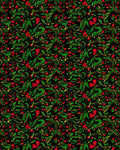 Vibrant Red Berry Leaf Swirl Rug