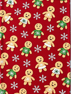 Christmas Gingerbread Snowflakes Red Background Rug