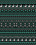 Black White Teal Reindeer Forest Stripe Rug